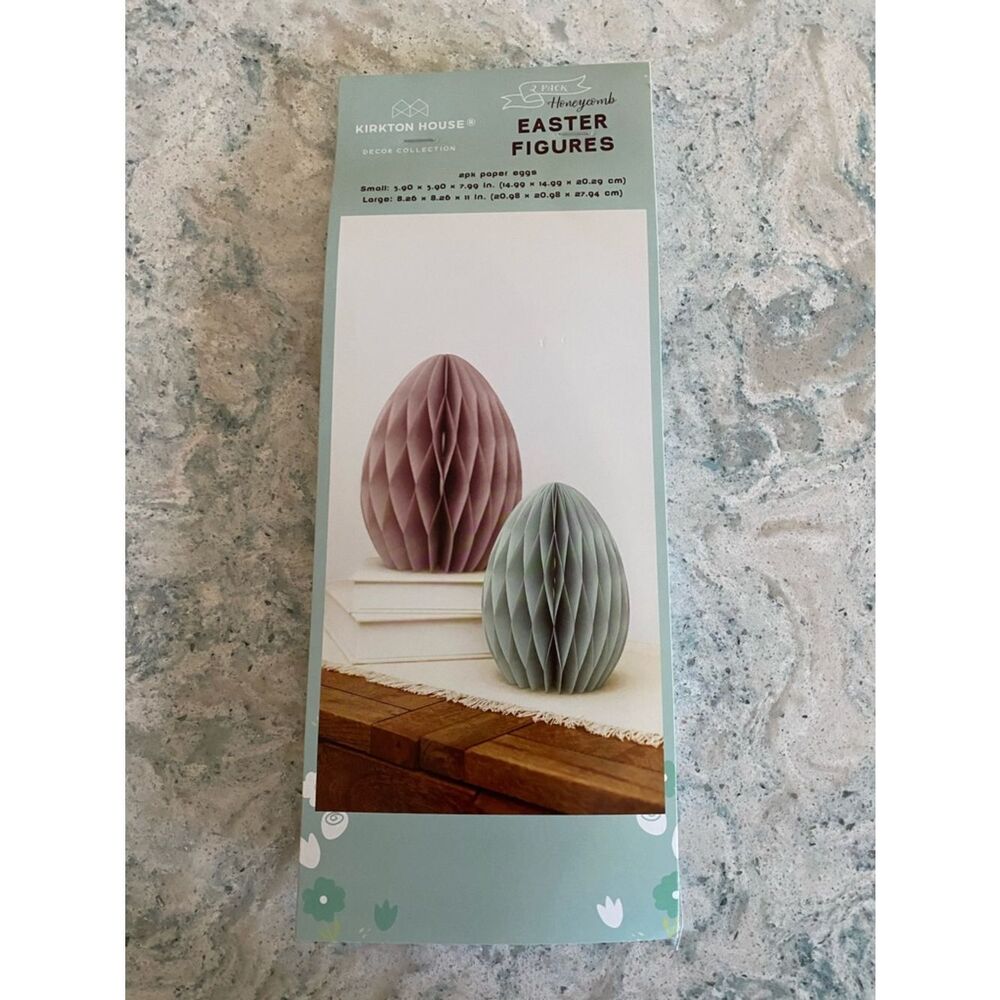 Kirkton House Pastel Honeycomb Easter Egg Figurines - Pack of 2